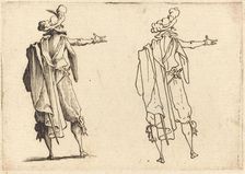 Man seen from Behind with His Right Arm Extended, c. 1617. Creator: Jacques Callot