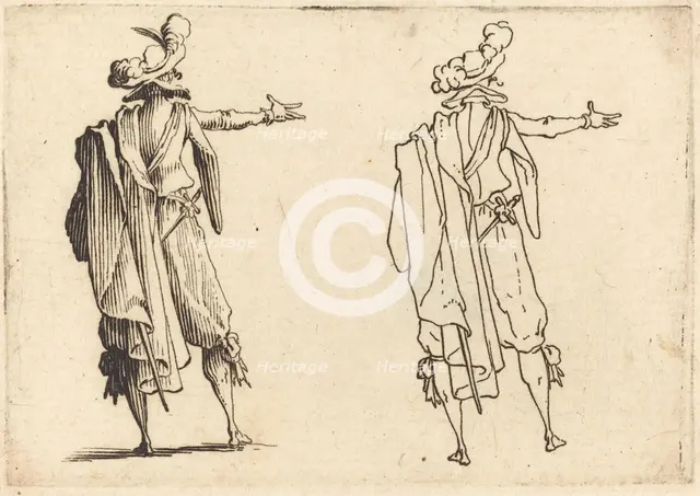 Man seen from Behind with His Right Arm Extended, c. 1617. Creator: Jacques Callot.
