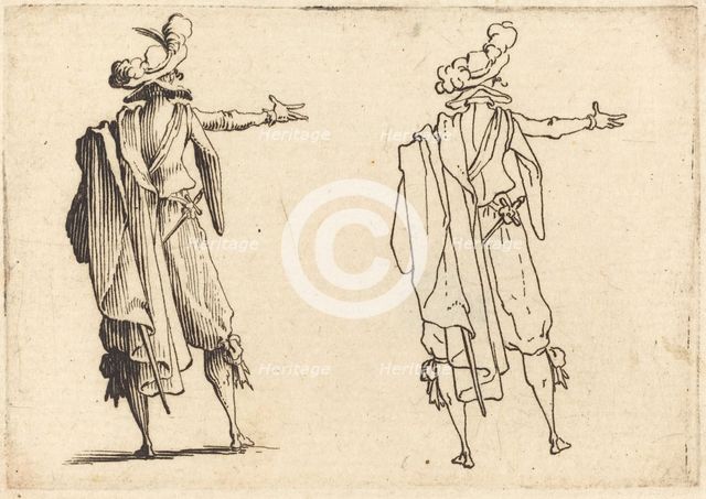 Man seen from Behind with His Right Arm Extended, c. 1617. Creator: Jacques Callot.