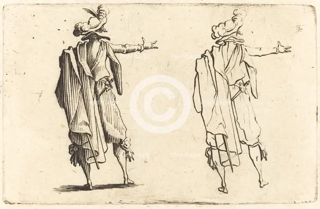 Man seen from Behind with His Right Arm Extended, c. 1622. Creator: Jacques Callot.