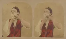 Man shaving, about 1860. Creator: Thomas Sutton