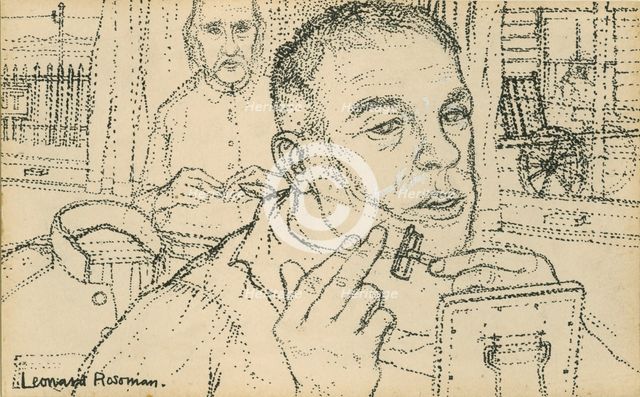 Man Shaving, c1930s. Creator: Leonard Rosoman.