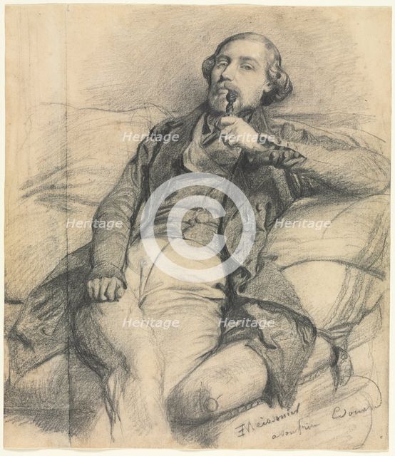 Man Smoking, 1800s. Creator: Ernest Meissonier (French, 1815-1891).