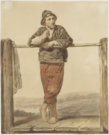 Man smoking a pipe, 1850. Creator: Johannes Eugel Masurel