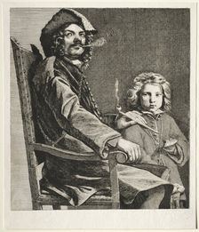 Man Smoking a Pipe and a Small Boy, c. 1660. Creator: Michael Sweerts (Dutch, 1618-1664)