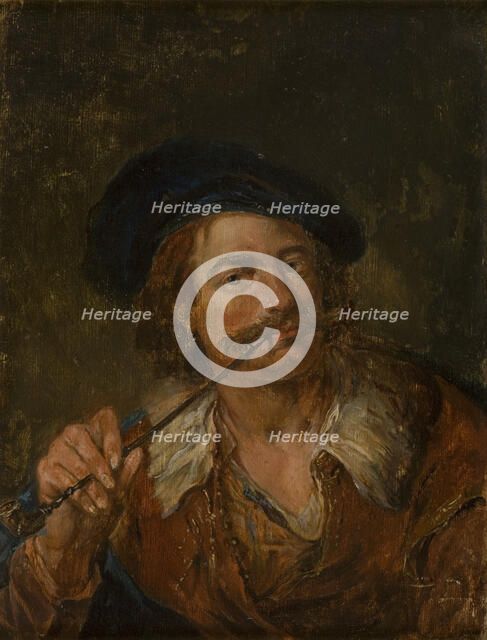 Man Smoking a Pipe, c1850. Creator: Ferdynand Chotomski.