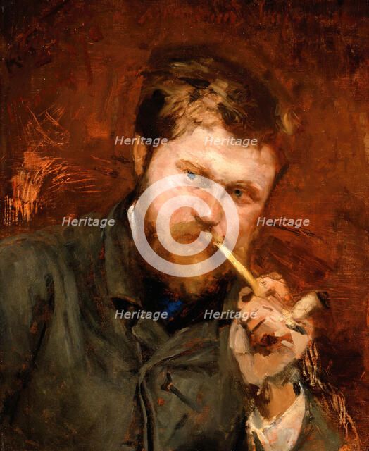 Man Smoking a Pipe, c1875. Creator: Jean Alexandre Joseph Falguiere.