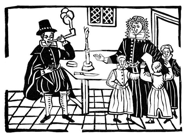 Man smoking a pipe, early 17th century. Artist: Unknown