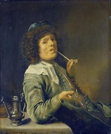 Man Smoking and Holding an Empty Wine Glass, c1632-1634. Creator: Jan Miense Molenaer