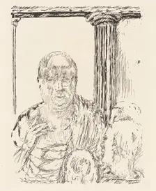 Man talking to others by a column. Creator: Pierre Bonnard