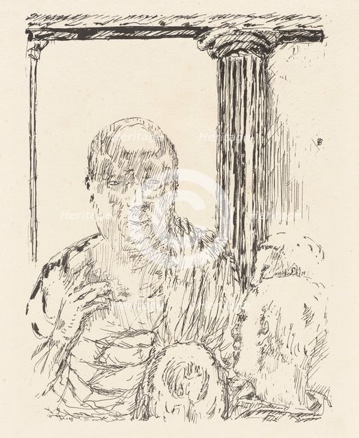 Man talking to others by a column. Creator: Pierre Bonnard.