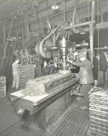 Man using a miller and planer, Charlton Central Repair Depot, London, 1932