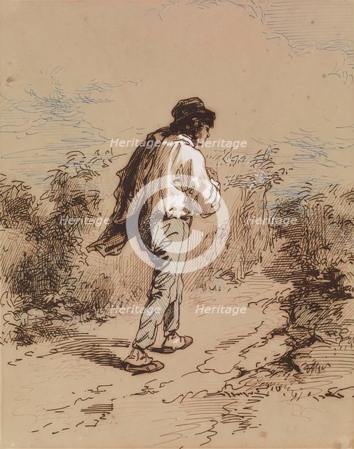 Man Walking, 1852-1866. Creator: Paul Gavarni.