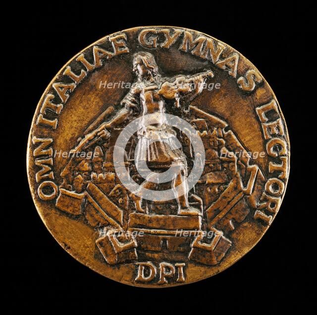 Man Walking on Town Walls [reverse], 16th century. Creator: Unknown.