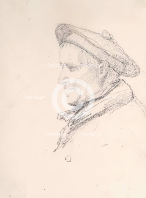 Man Wearing a Tam o’ Shanter Hat, c1850s. Creator: John Phillip.
