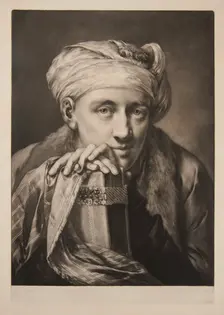 Man Wearing A Turban And Leaning On A Book, 1760. Creator: Thomas Frye