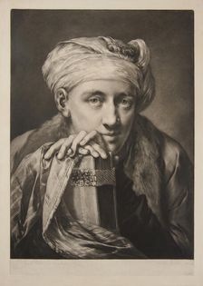 Man Wearing A Turban And Leaning On A Book, 1760. Creator: Thomas Frye