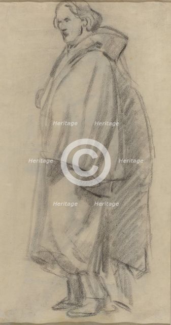 Man Wearing a Cloak [verso], 1852/1858. Creator: Edouard Manet.