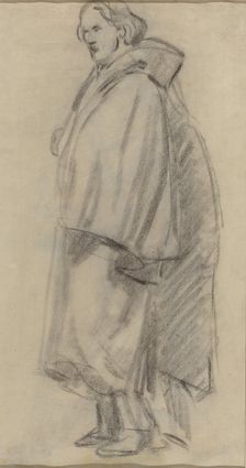 Man Wearing a Cloak [verso], 1852/1858. Creator: Edouard Manet