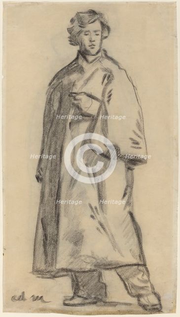 Man Wearing a Cloak [recto], 1852/1858. Creator: Edouard Manet.