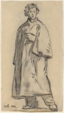Man Wearing a Cloak [recto], 1852/1858. Creator: Edouard Manet