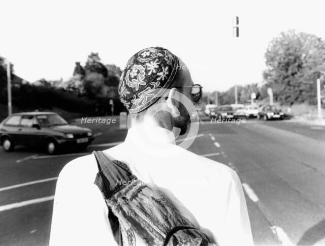 Man wearing a kipa, c1980s? Artist: John Nathan
