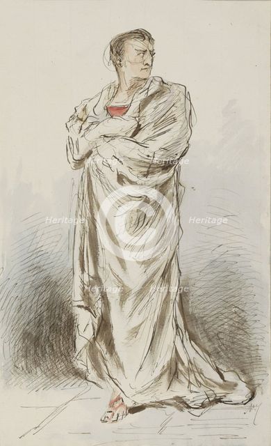 Man wearing a robe, c.1854-c.1887.  Creator: Alexander Ver Huell.
