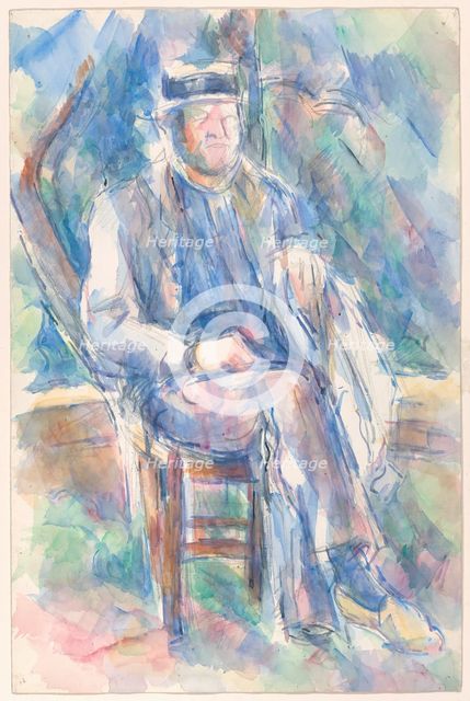 Man Wearing a Straw Hat, 1905/06. Creator: Paul Cezanne.