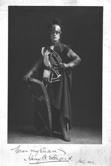 Man wearing a suit of armour, 1902. Creator: Unknown