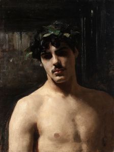 Man Wearing Laurels, between 1874 and 1880. Creator: John Singer Sargent