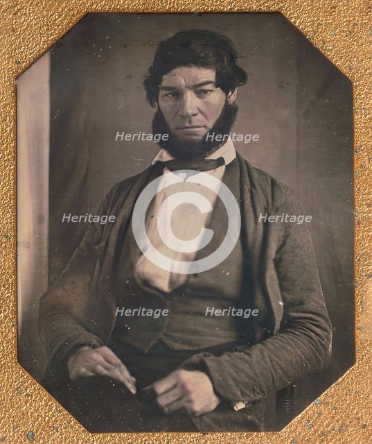 Man with Chin Curtain Beard, 1840s. Creator: Unknown.