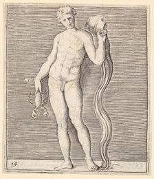 Man with Crayfish and Urn of Water, published ca. 1599-1622. Creator: Unknown