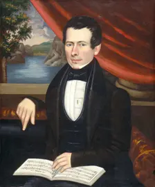 Man with a Tune Book: Possibly Mr. Cook, c. 1838. Creator: Erastus Salisbury Field