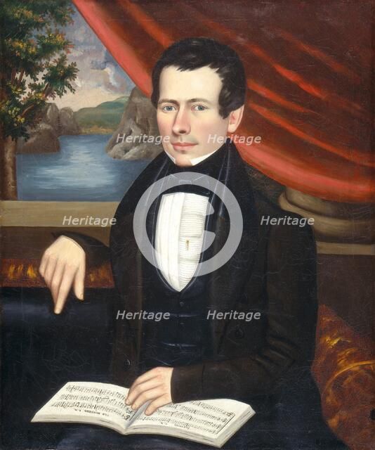 Man with a Tune Book: Possibly Mr. Cook, c. 1838. Creator: Erastus Salisbury Field.