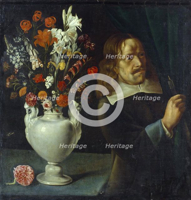 Man with a Vase, 1625. Creator: Sebastian Stoskopff.