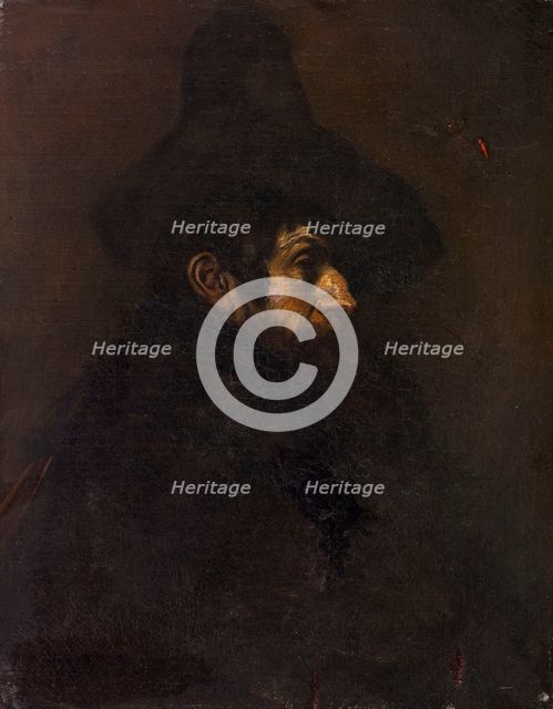 Man with a big hat, between 1860 — 1870. Creator: Eduardo Zamacois y Zabala.