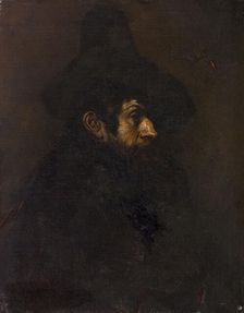 Man with a big hat, between 1860 — 1870. Creator: Eduardo Zamacois y Zabala