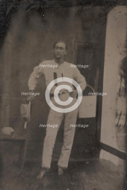 Man with a Bucket on his Arm, 1880s-90s. Creator: Unknown.