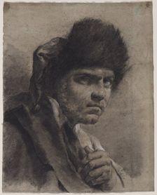 Man with a Fur Cap, c. 1730/40s. Creator: Giovanni Battista Piazzetta (Italian, 1682-1754)