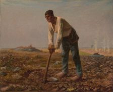 Man with a Hoe, 1860-1862. Creator: Jean Francois Millet