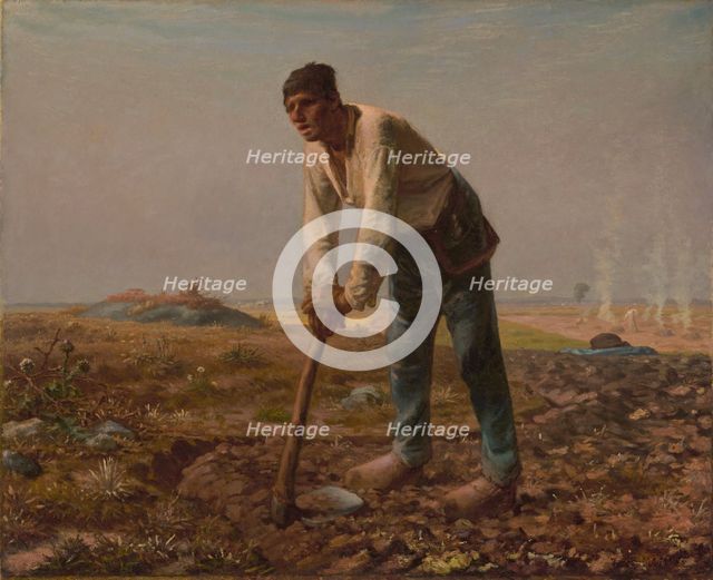 Man with a Hoe, 1860-1862. Creator: Jean Francois Millet.