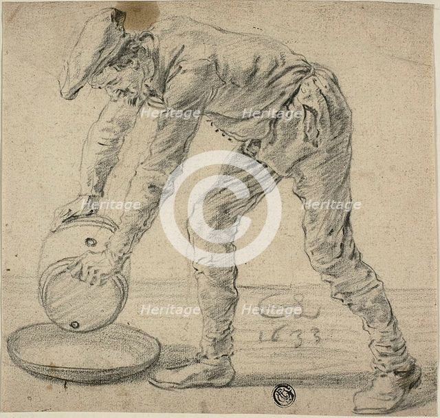 Man with a Keg, 1633. Creator: Cornelis Saftleven.