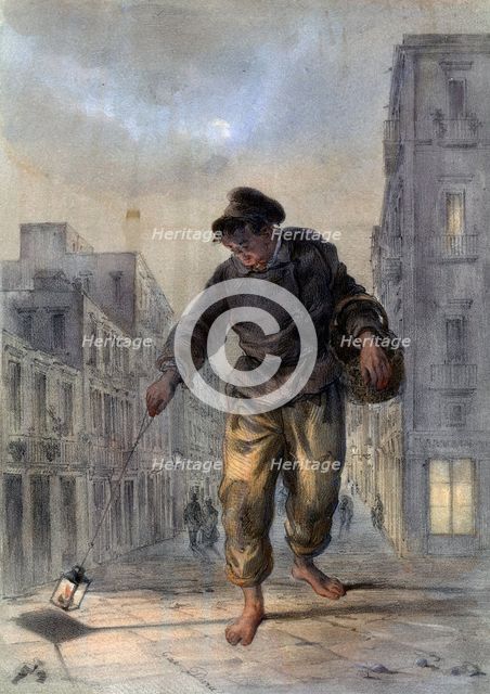 Man with a lamp. Artist: Unknown