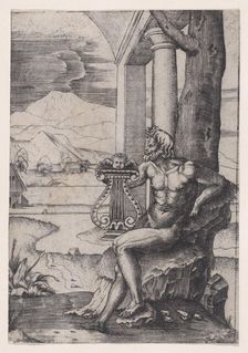 Man with a Lyre, ca. 1514-36. Creator: Agostino Veneziano