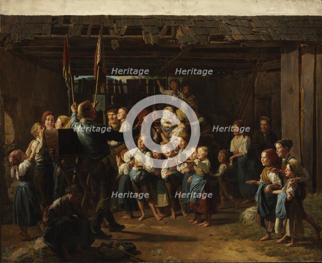 Man with a Peep Box, 1847. Creator: Waldmüller, Ferdinand Georg (1793-1865).