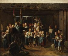 Man with a Peep Box, 1847. Creator: Waldmüller, Ferdinand Georg (1793-1865)