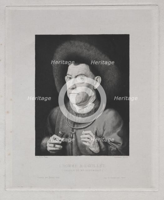 Man with a Pink. Creator: Claude-Ferdinand Gaillard (French, 1834-1887).