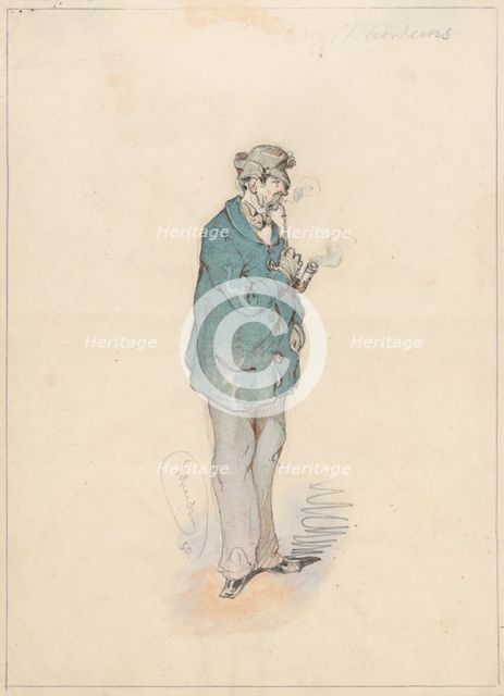Man with a pipe, 1850. Creator: Friedrich Carl von Scheidlin.