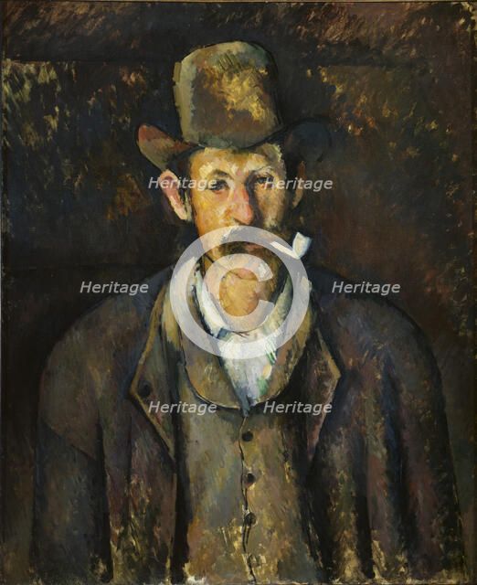 Man with a Pipe , ca 1892-1896. Creator: Cézanne, Paul (1839-1906).