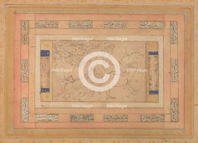 Man with a Ram, Folio from the Bellini Album, ca. 1600. Creator: Unknown.